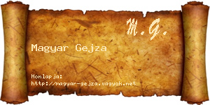 Magyar Gejza névjegykártya