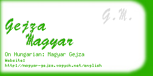 gejza magyar business card